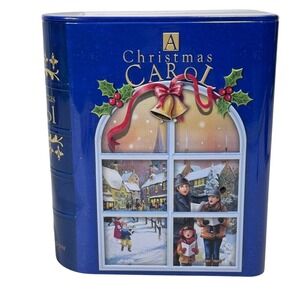 Harry London Christmas Carol Book‎ Tin Decorative Holiday Storage
